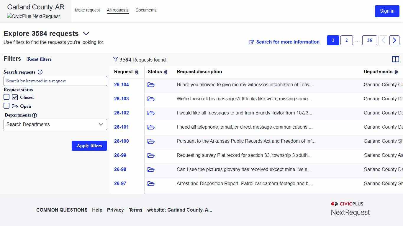 Requests - NextRequest - Modern FOIA & Public Records Request Software